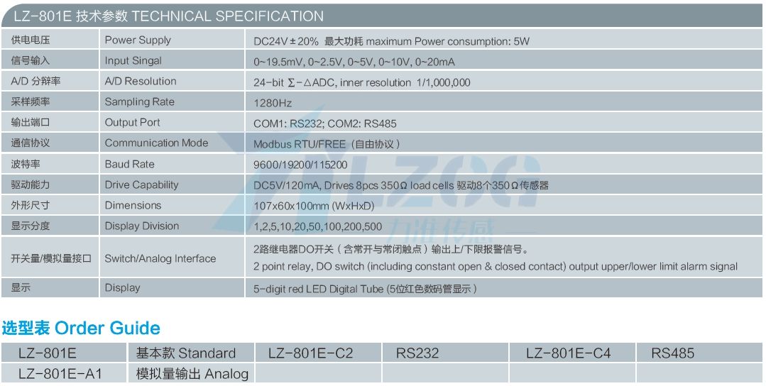 通用測力顯示控制儀表LZ-801E(圖4) 通用測力顯示控制儀表LZ-801E(圖4)